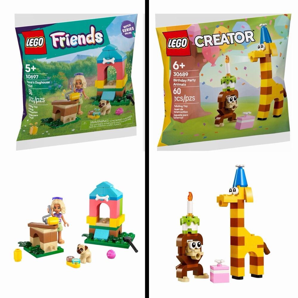 LEGO FRIENDS: Nova's Doghouse Build (30697) & LEGO CREATOR: Birthday Party